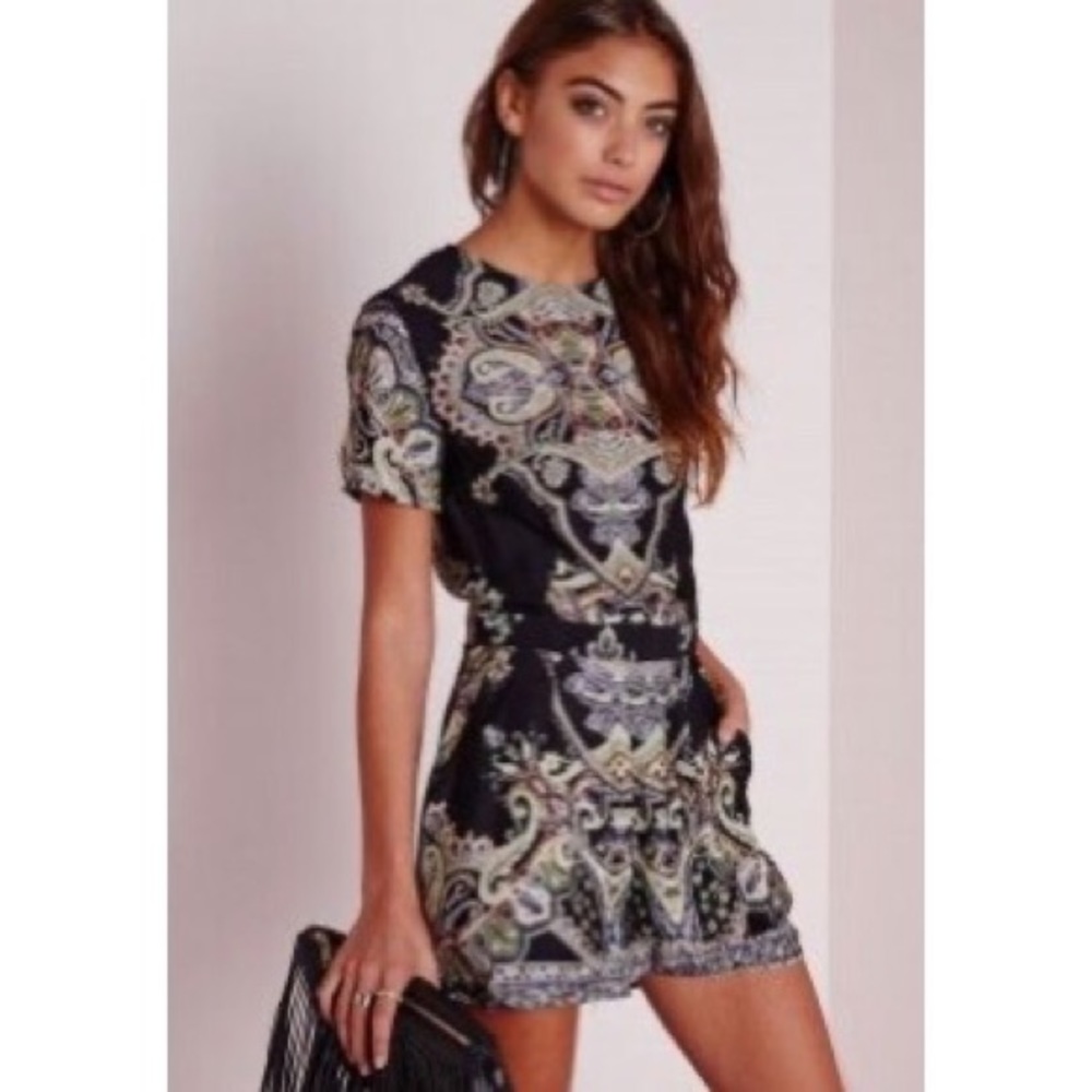 Tall Paisley Print Cap Sleeve Romper
